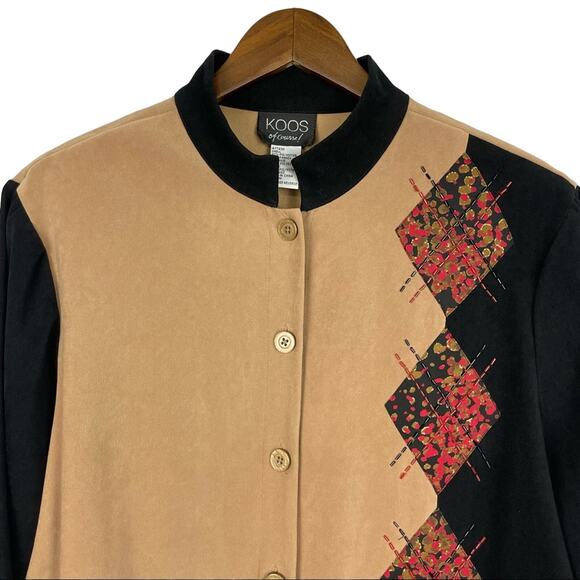 Koos of Course! | Vintage Black & Tan Suede Button Down Shirt Shacket - Picture 3 of 13